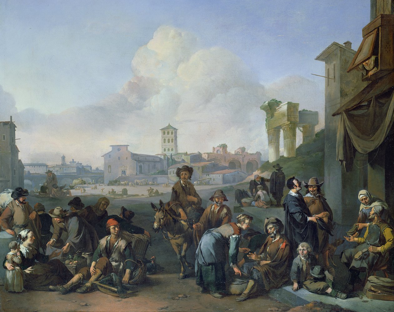 Uma vista em Roma, 1668 de Johannes Lingelbach