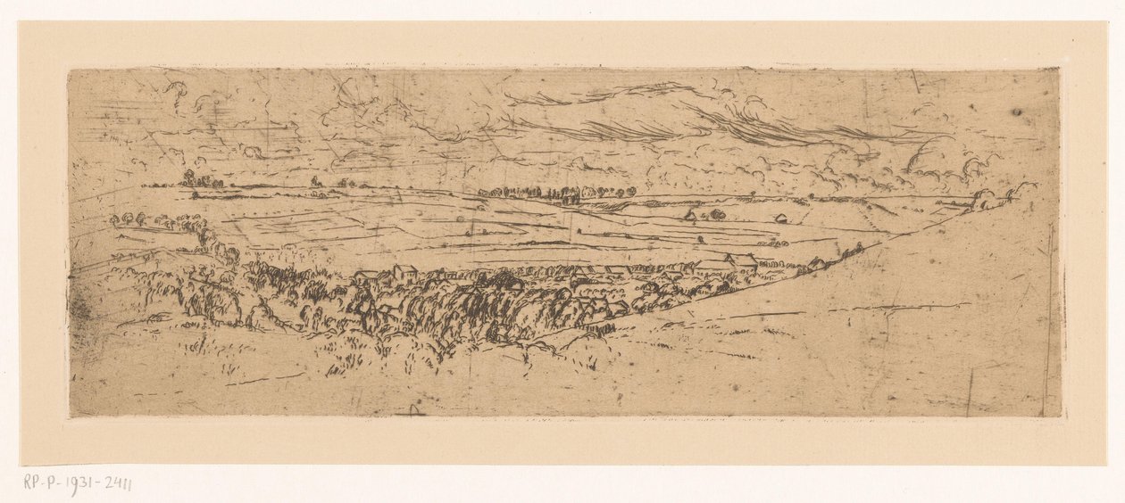 Paisagem rolante com vila de Johannes Löhr