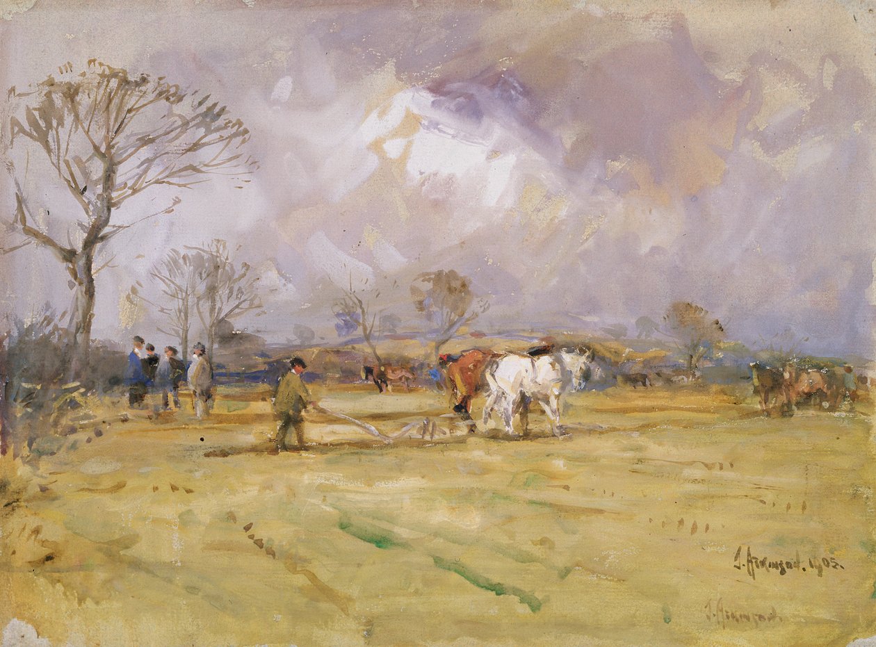 A equipe de arado, 1905 de John Atkinson