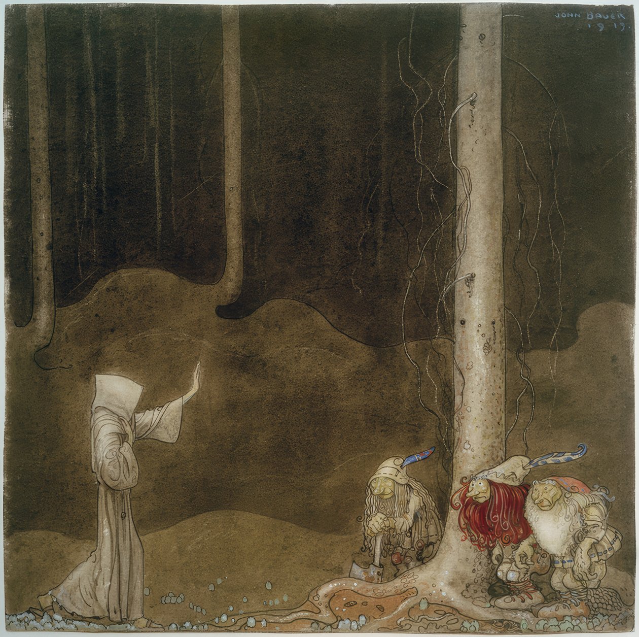St. Martin e três trolls de John Bauer