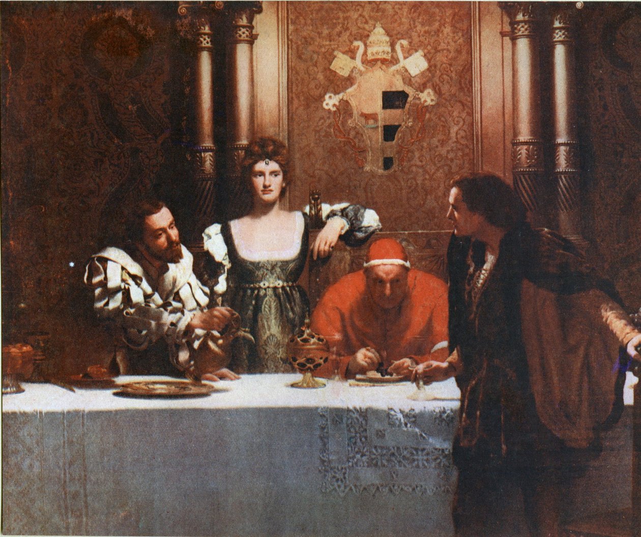 Um copo de vinho com César Borgian de John Collier
