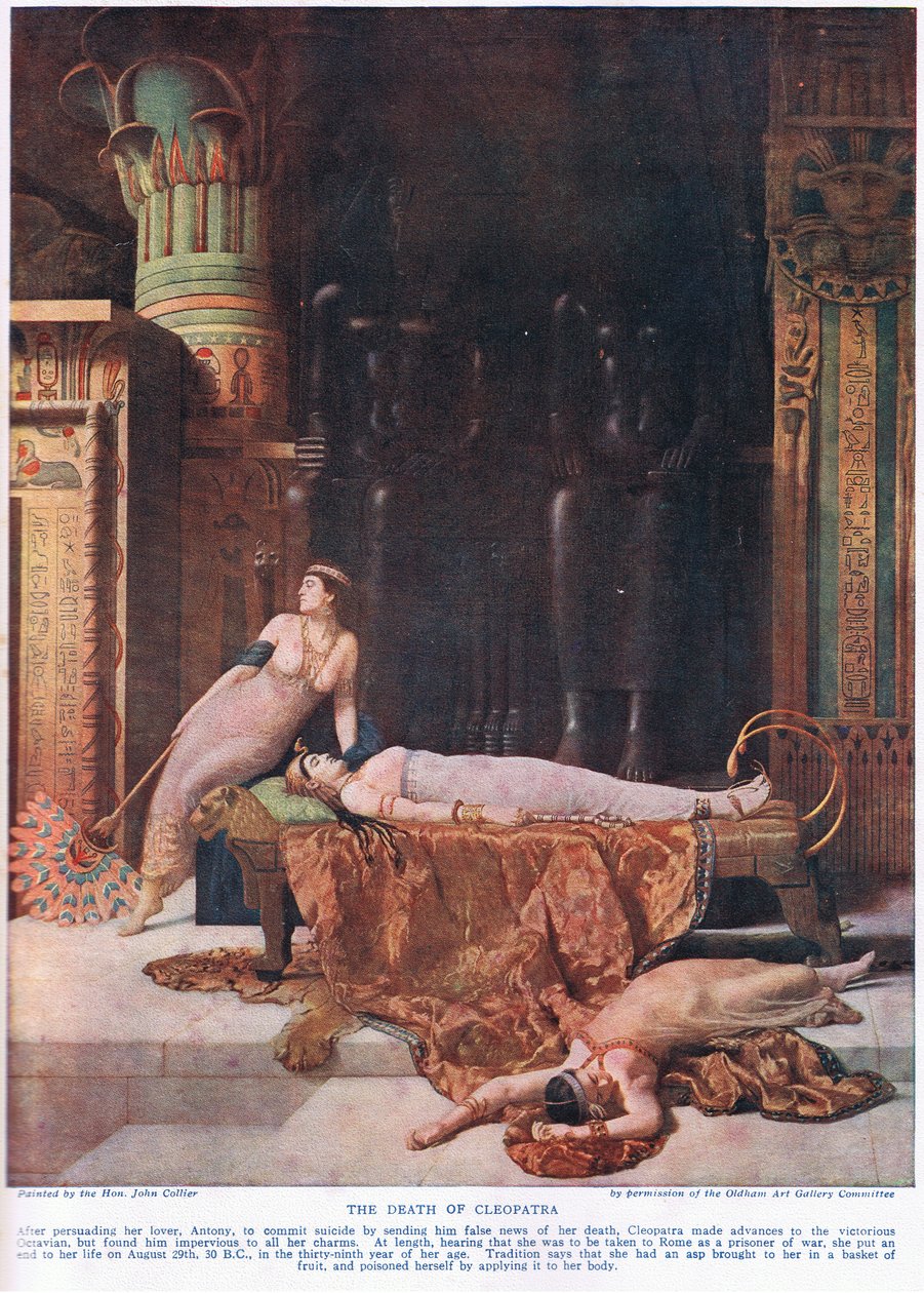 A morte de Cleópatra, c.1920 de John Collier