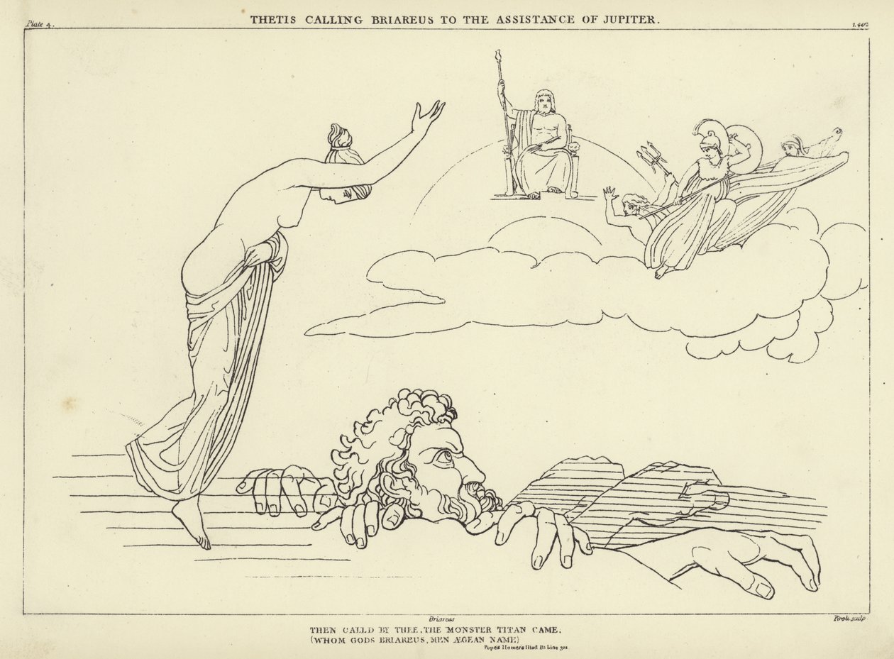 Thetis chamando Briareus à assistência de Jupiter de John Flaxman