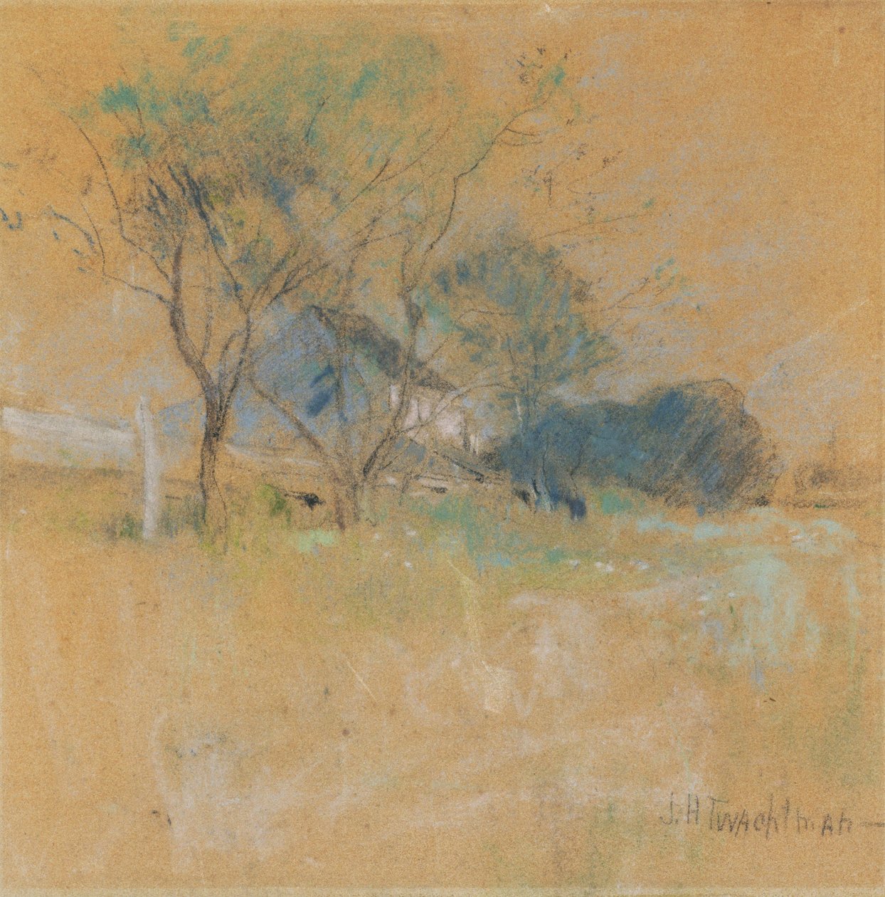Casa e árvore de John Henry Twachtman