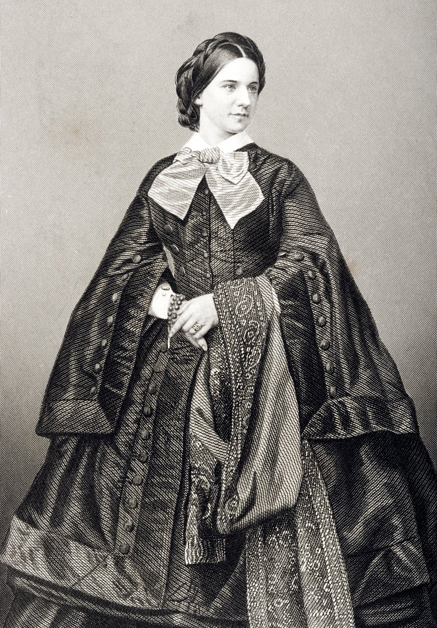 Mademoiselle Victoire Balfe (1837-71) gravada por DJ Pound de uma fotografia de &39;A Sala de Estar de Personagens Eminentes, Volume 2&39;, publicada em Londres, 1860 de John Jabez Edwin Paisley Mayall