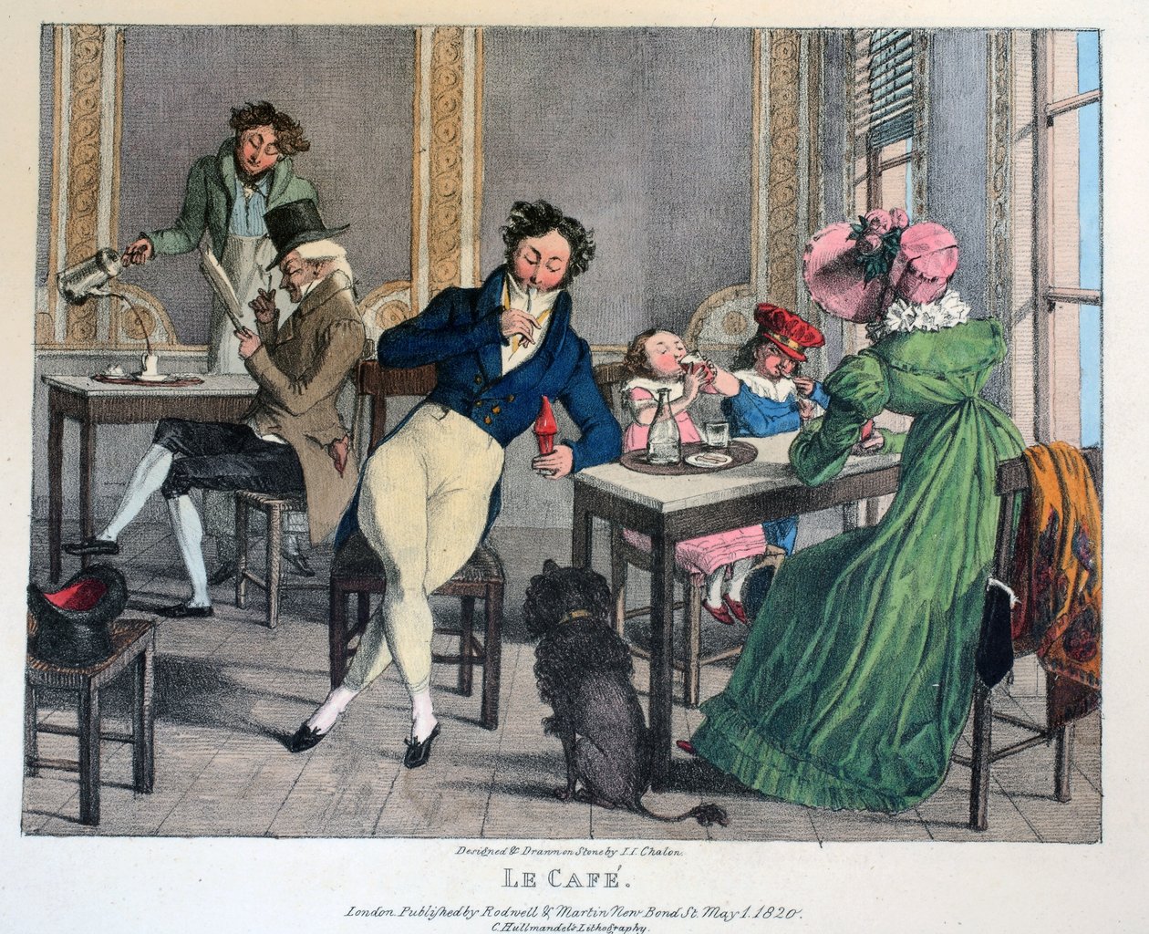 Le Cafe, pub. por Rodwell e Martin, 1820 de John James Chalon