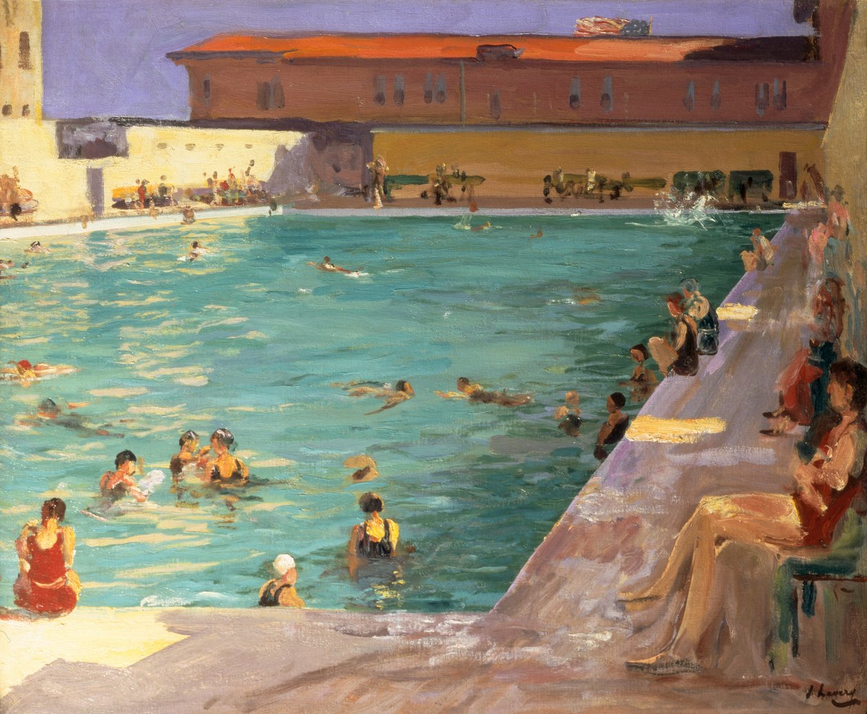 A piscina do povo, Palm Beach, 1927 de John Lavery