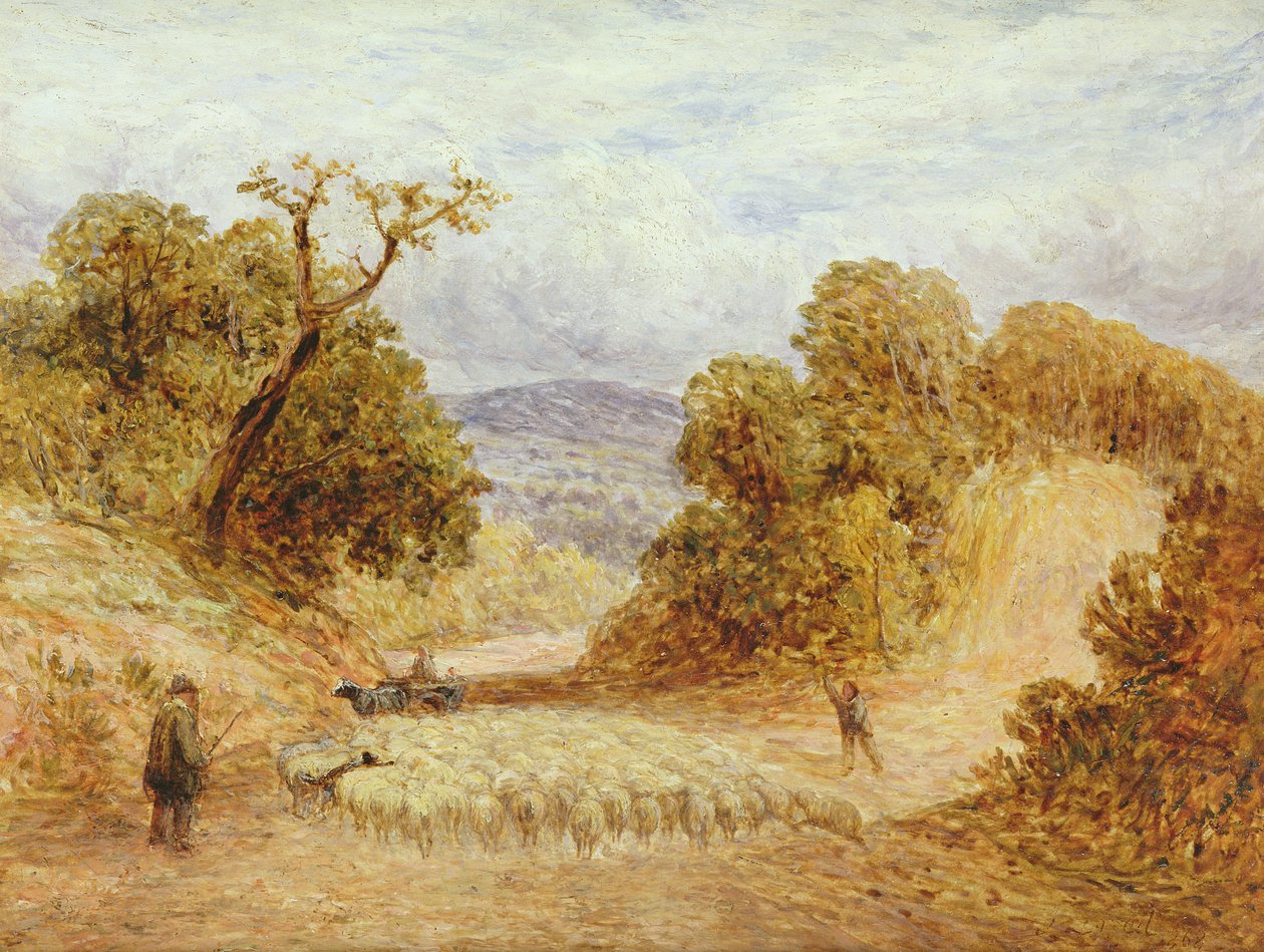 Uma estrada empoeirada, 1868 de John Linnell