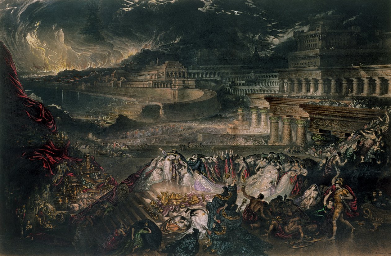 A queda de Nínive (impressão) de John Martin