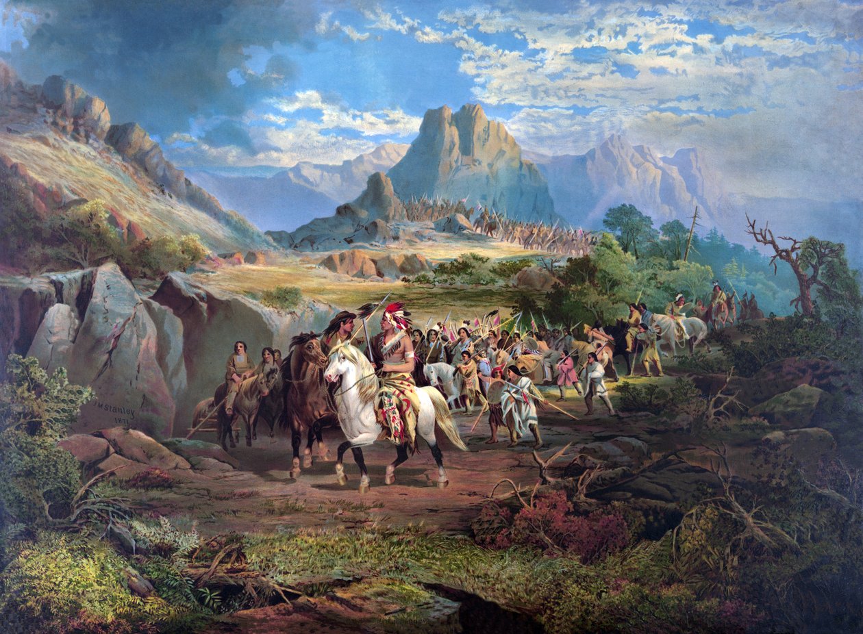 No caminho da guerra, pub. 1871 de John Mix Stanley