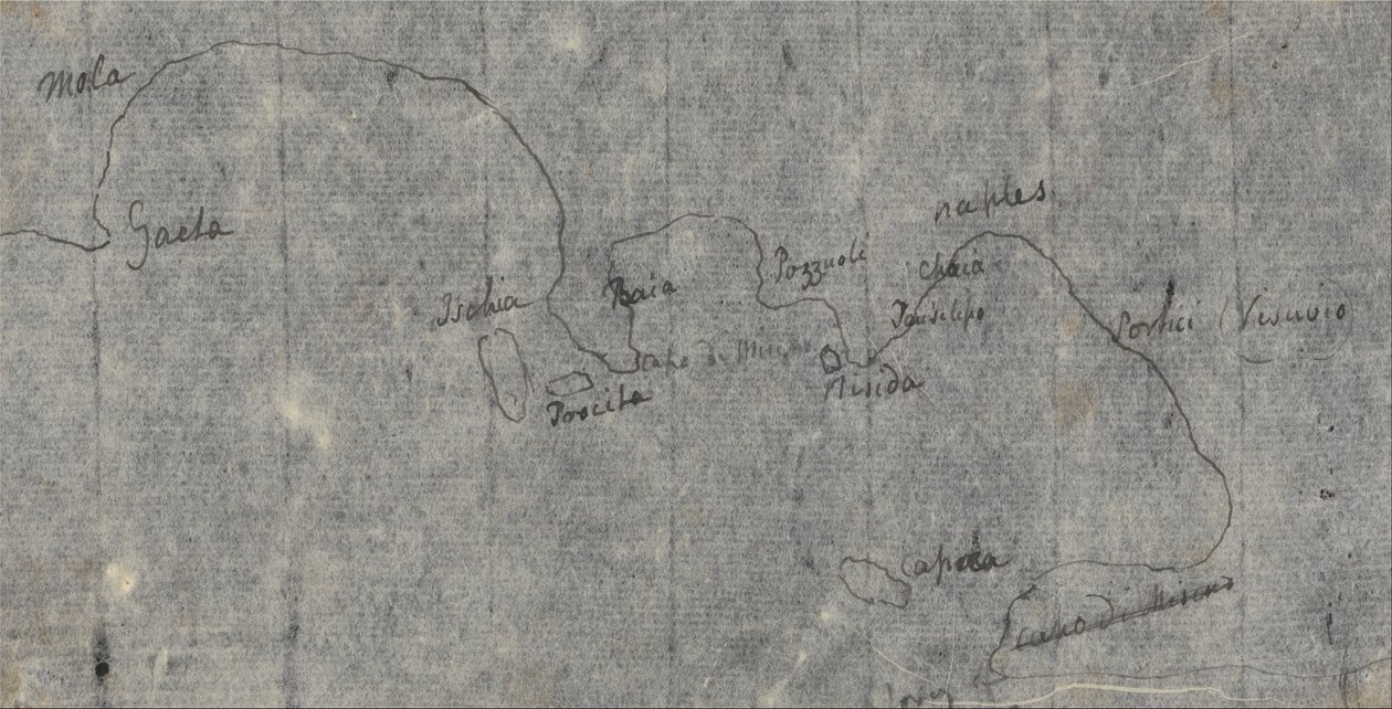 Mapa do Golfo de Nápoles de John Robert Cozens