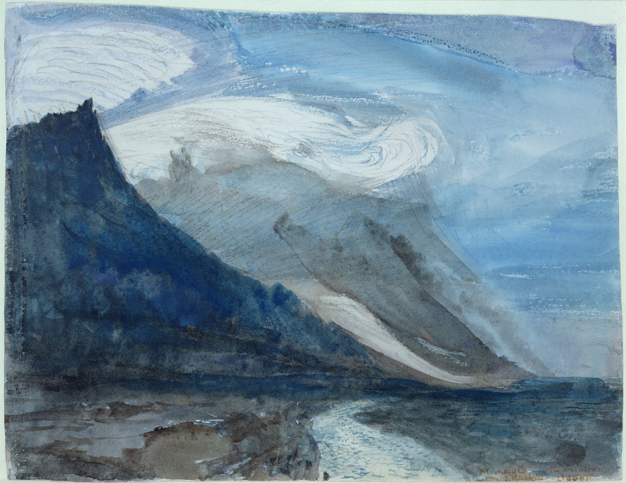 Luar, Chamonix, 1866 (wc e lápis sobre papel) de John Ruskin