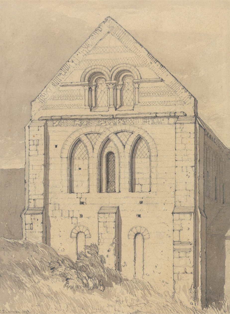 Igreja de Graville perto de Havre de Grace, Normandia - final do transepto norte de John Sell Cotman