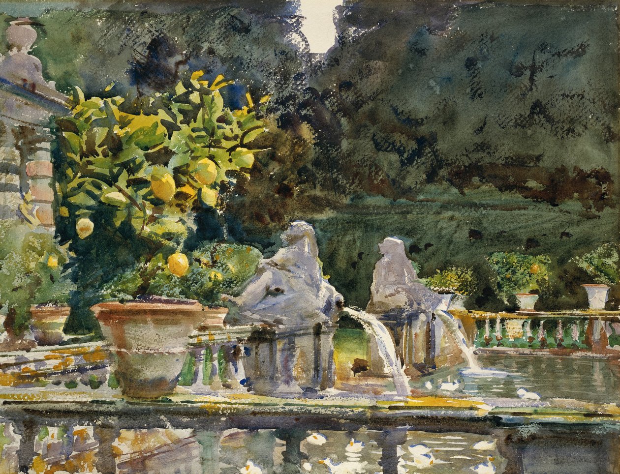 Villa di Marlia, Lucca - uma fonte de John Singer Sargent