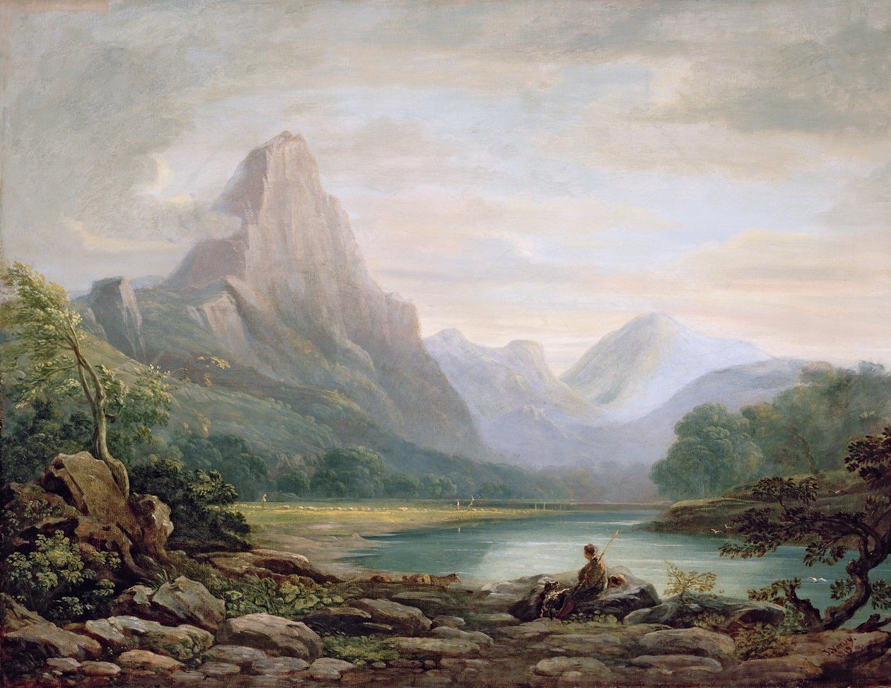 Um vale galês, 1819 de John Varley
