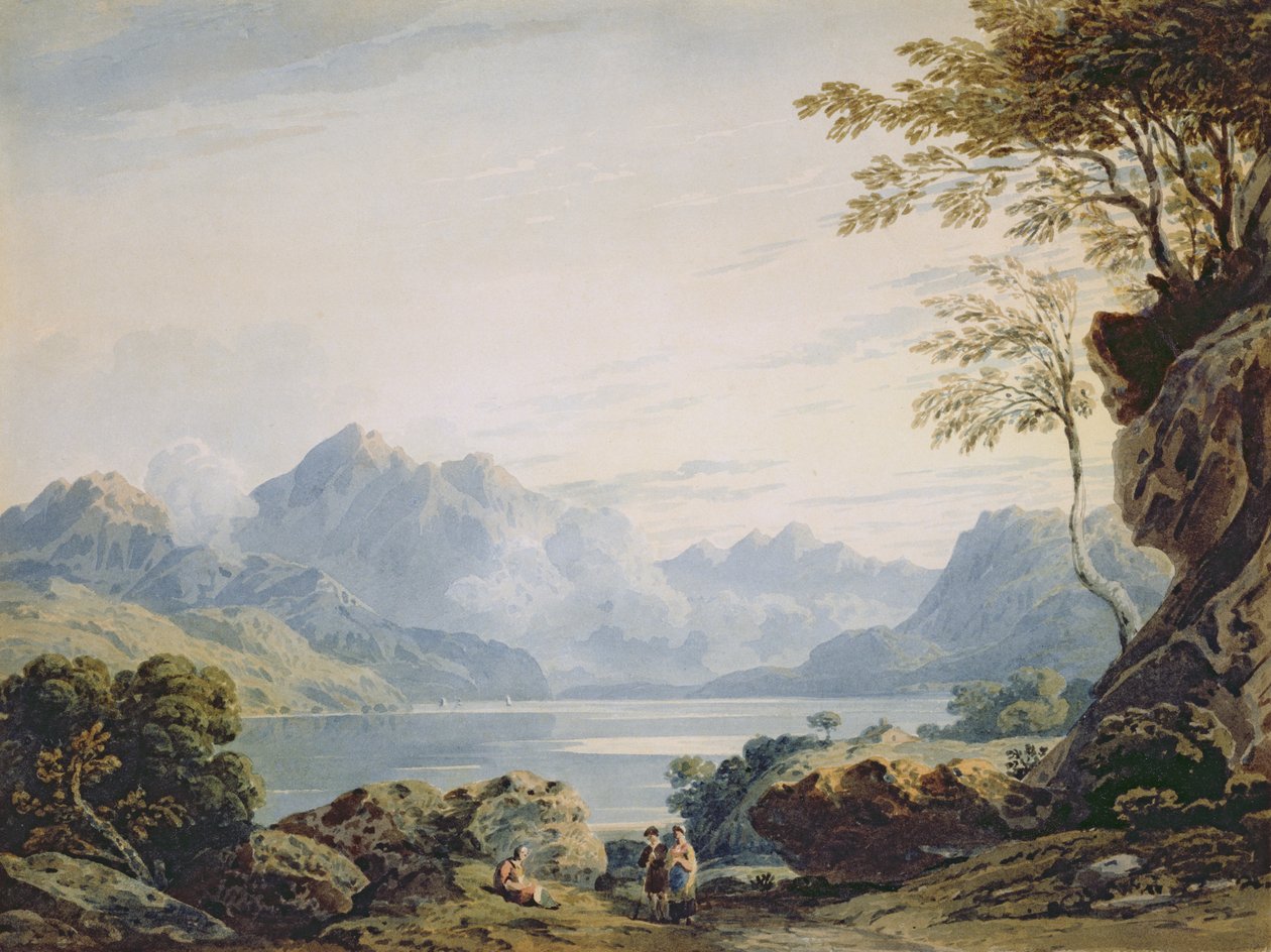 Lago em Snowdonia de John Varley