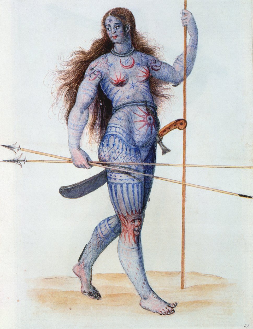 Mulher picta (litografia) de John White