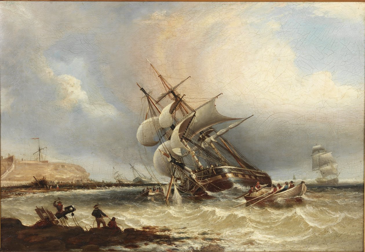 Naufrágios fora do Tyne, antes da construção dos Piers de John Wilson Carmichael