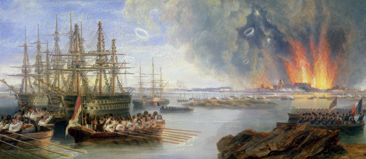 O bombardeio de Sebastopol, 1858 de John Wilson Carmichael