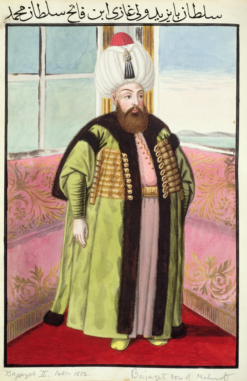 Bajazet (Bayezid) II (c.1447-1512) chamado &39;Adli&39;, o Justo, sultão 1481-1512, de &39;Uma série de retratos dos imperadores da Turquia&39;, 1808 de John Young