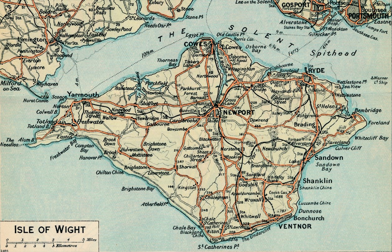 Ilha de Wight., Século XX de John Bartholomew