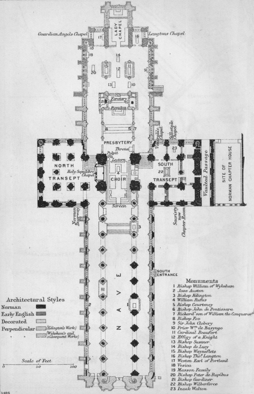 Catedral de Winchester, século XX de John Bartholomew