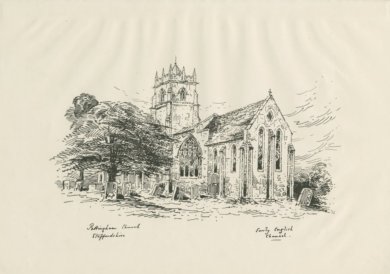 Igreja Pattingham: ?zincograph, nd [?19 cent] (estampado) de John Buckler