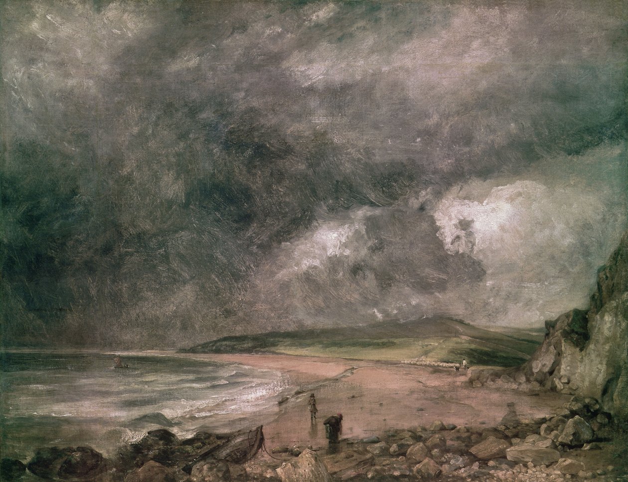 Baía de Weymouth com tempestade se aproximando de John Constable