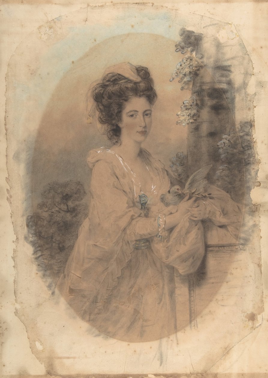 Isabella Hunter, prima do artista, 1781. de John Downman
