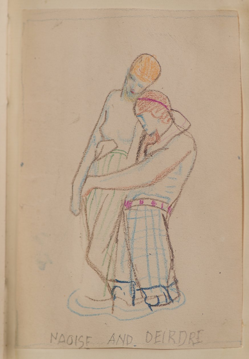 Naoise e Deirdre (lápis) de John Duncan