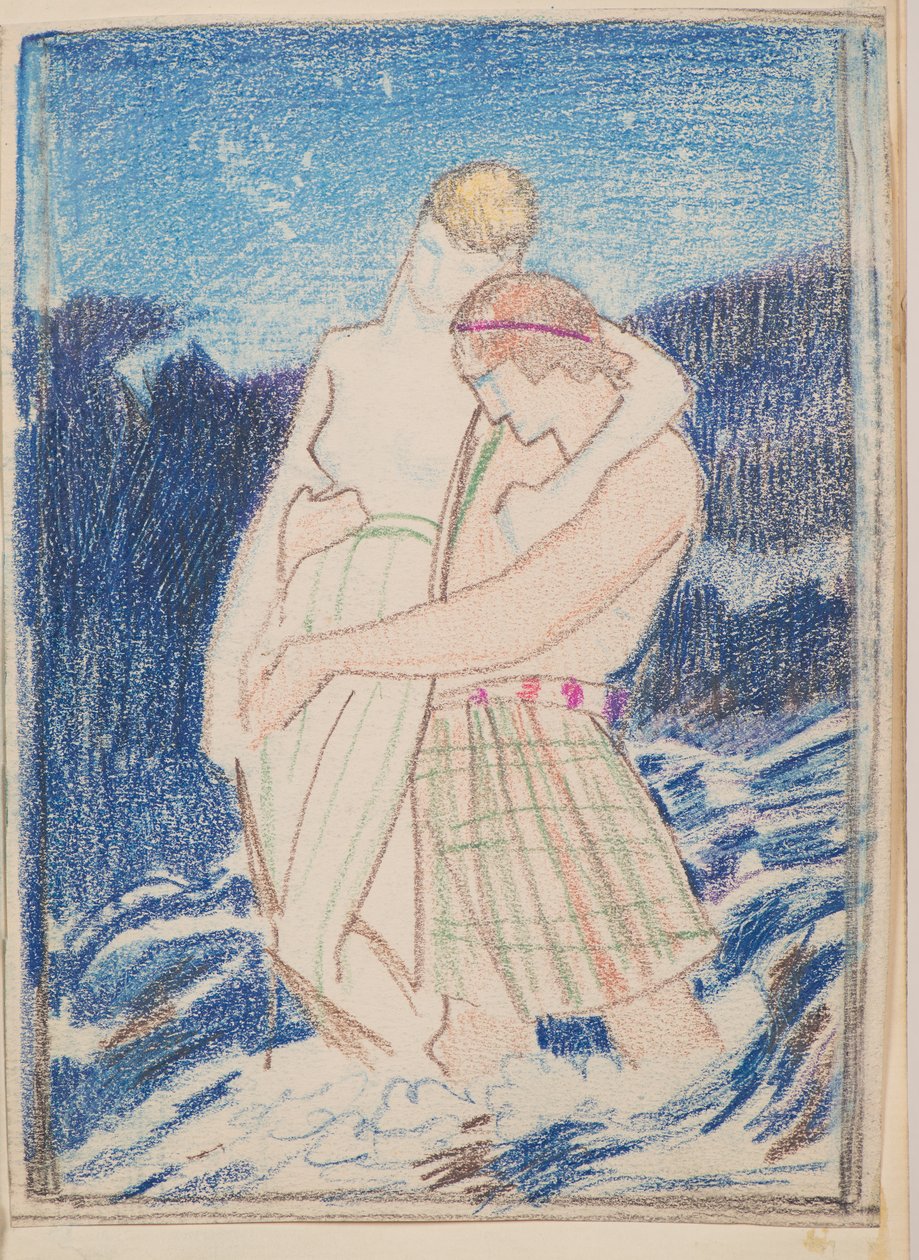 Naoise e Deirdre (lápis) de John Duncan