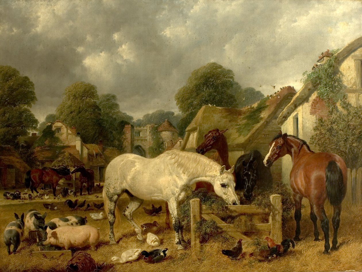 Cavalos em um Paddock de John Frederick Herring Senior