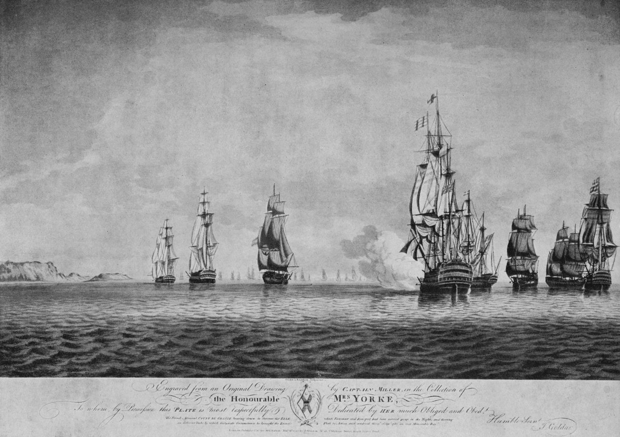 A Batalha dos Santos, c1795 de John Goldar