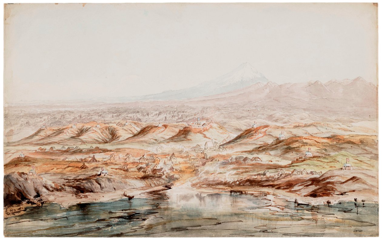 Aquarela de New Plymouth de John Gully