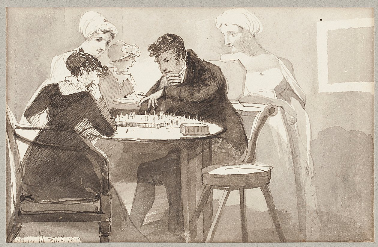 Xadrez, 1812 (wc no papel) de John Harden
