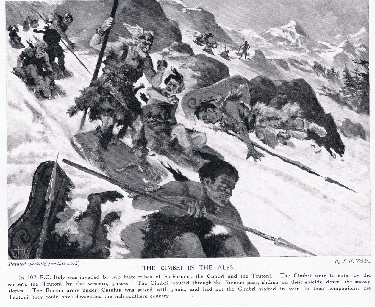 O Cimbri nos Alpes de John Harris Valda