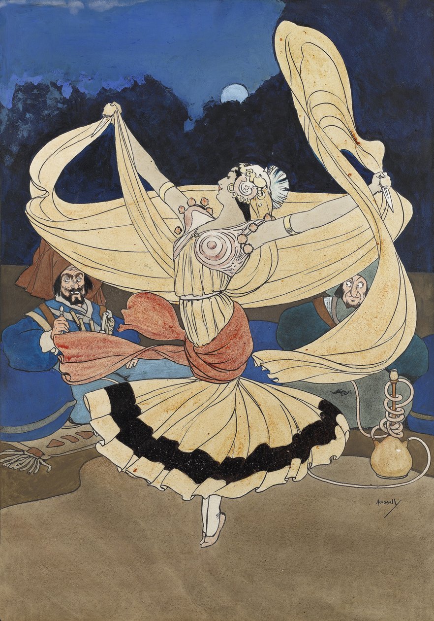 Knife Dancer (guache) de John Hassall