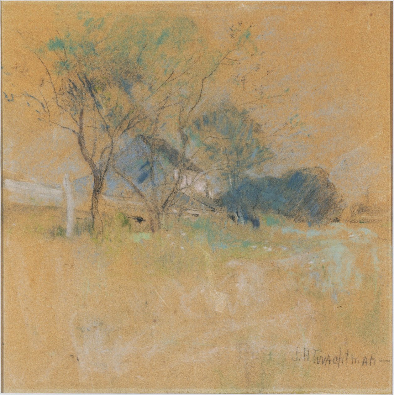 Casa e árvore de John Henry Twachtman