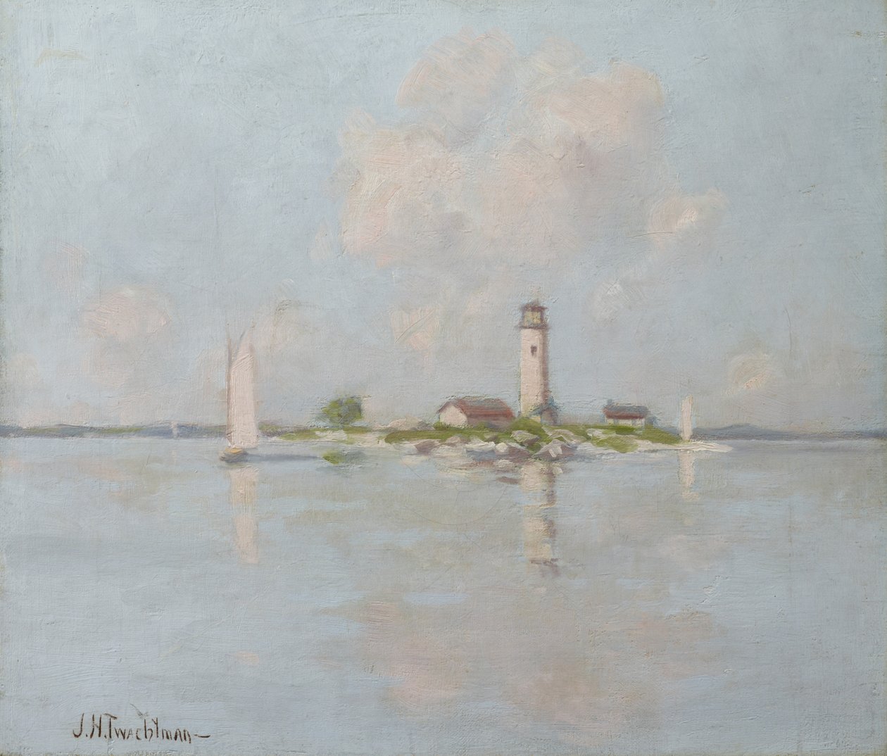 O Farol (óleo sobre tela) de John Henry Twachtman