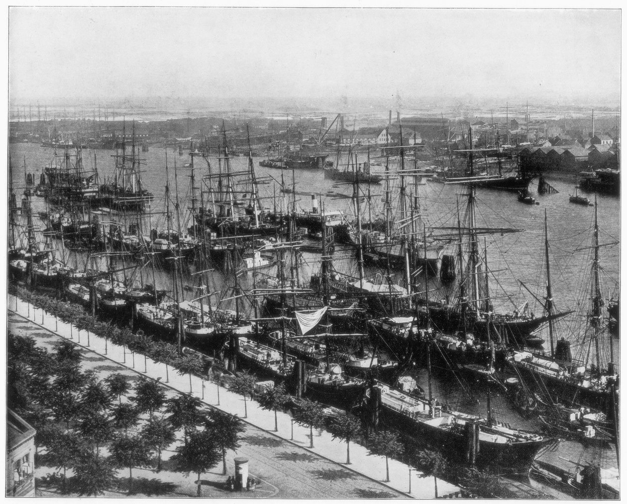 Porto de Hamburgo, Alemanha, final do século XIX. de John L. Stoddard