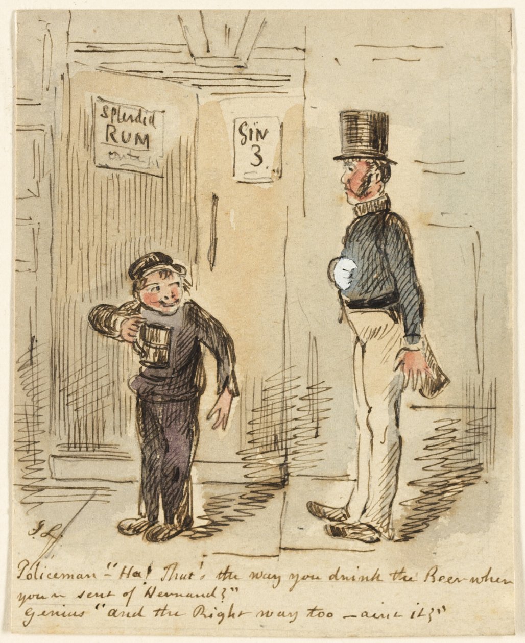 policial e menino de John Leech