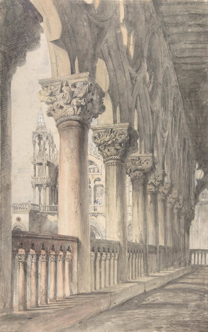 Loggia do Palácio Ducal, Veneza, 1849-50. de John Ruskin