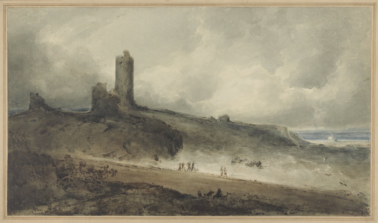 Castelo de Aberystwyth (w - c no papel) de John Sell Cotman