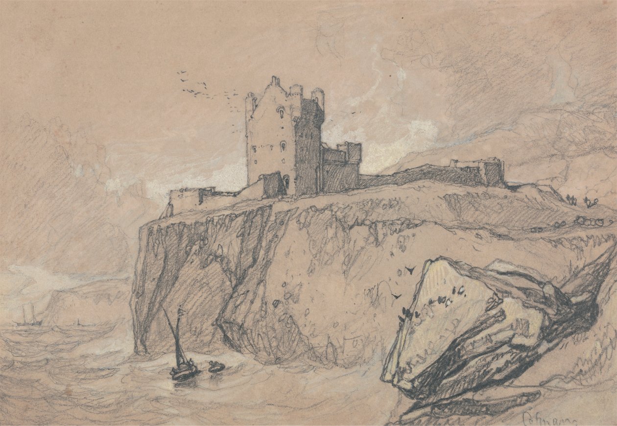 Castelo de Bamborough, Northumberland de John Sell Cotman