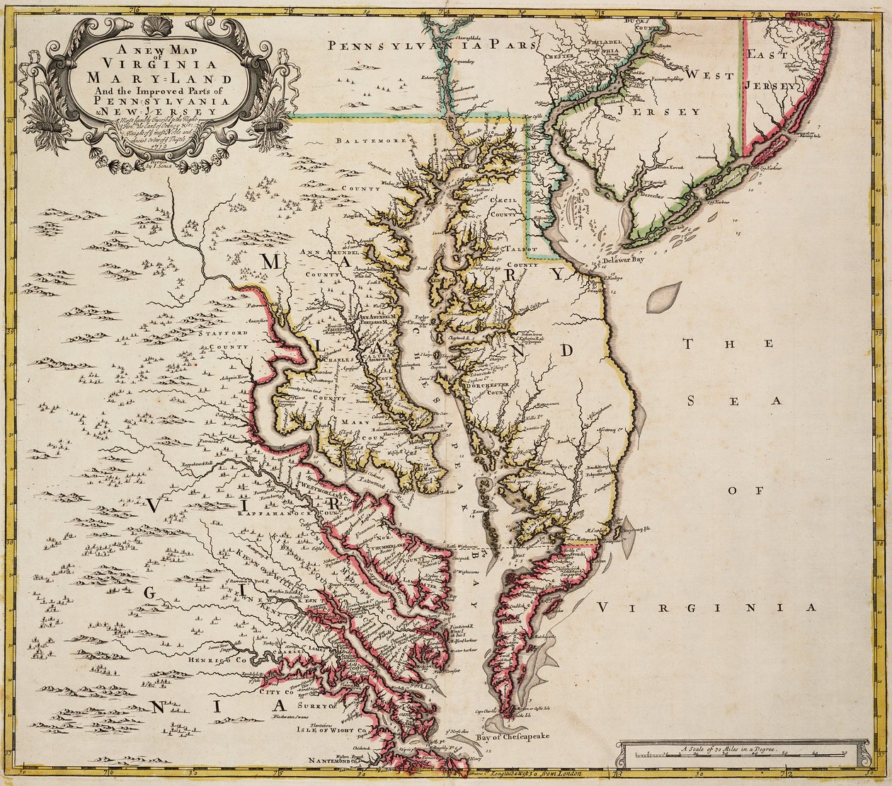 Mapa da Virgínia de John Senex