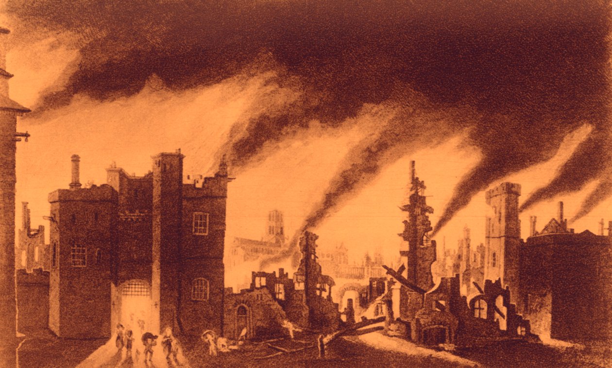 O grande incêndio de Londres de John Seymour Lucas