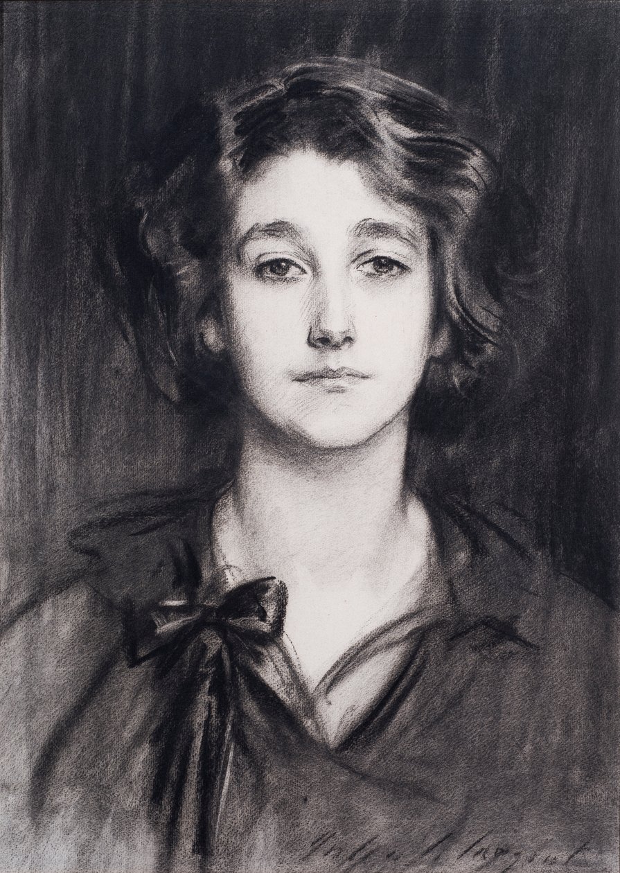 Sybil Sassoon (carvão no papel) de John Singer Sargent