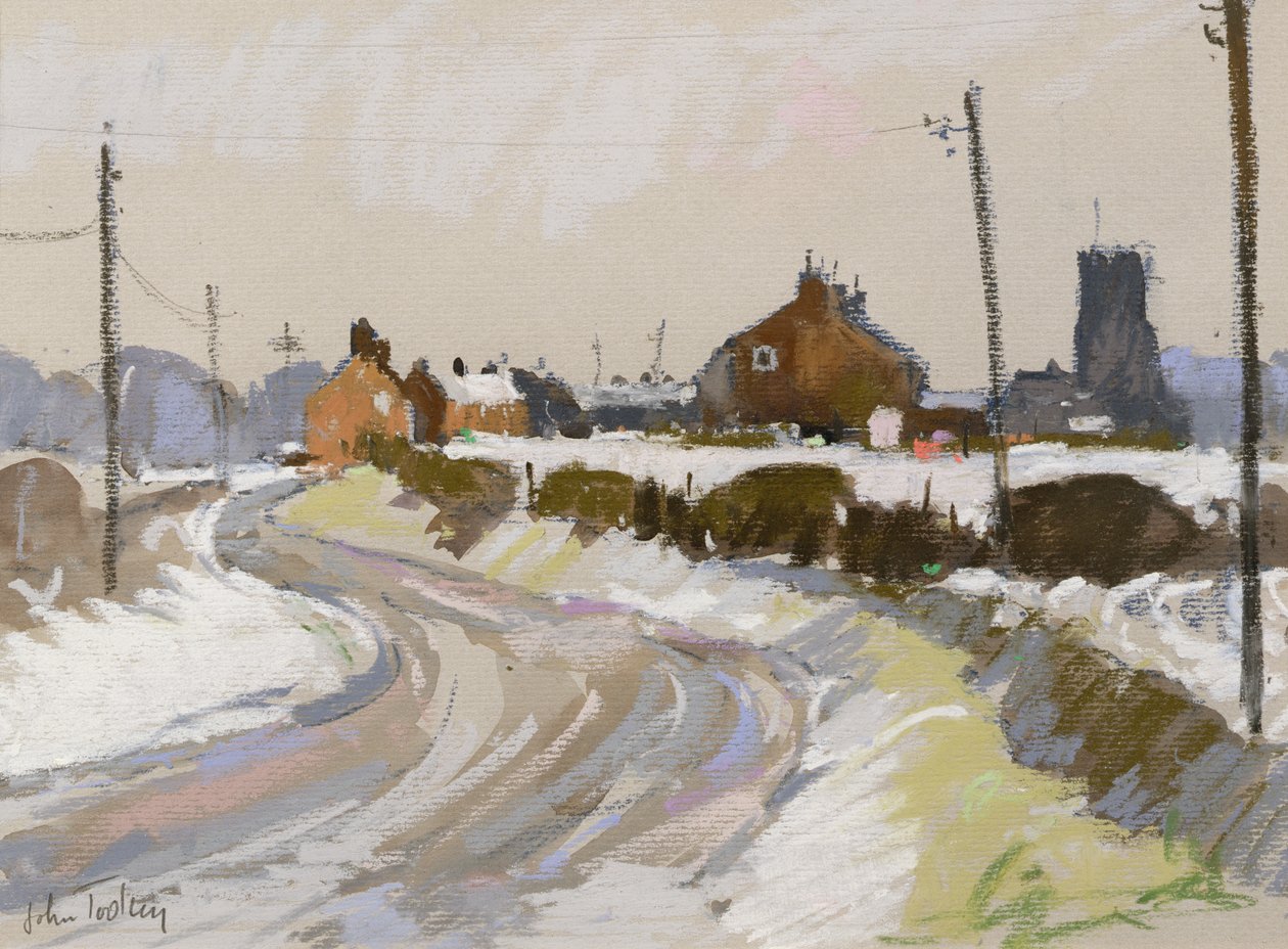 Paisagem de inverno (pastel) de John Tookey