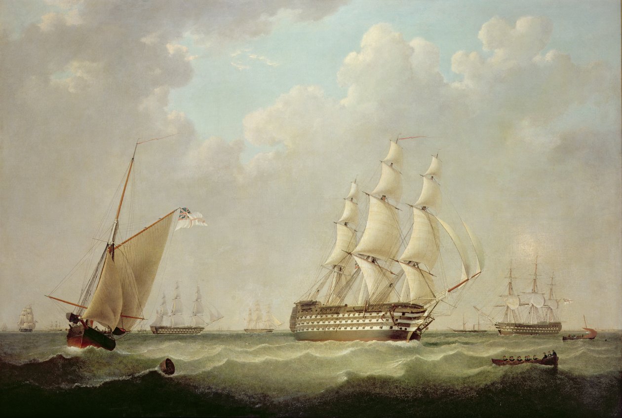 HMS Britannia, 1847 (op) de John Ward of Hull