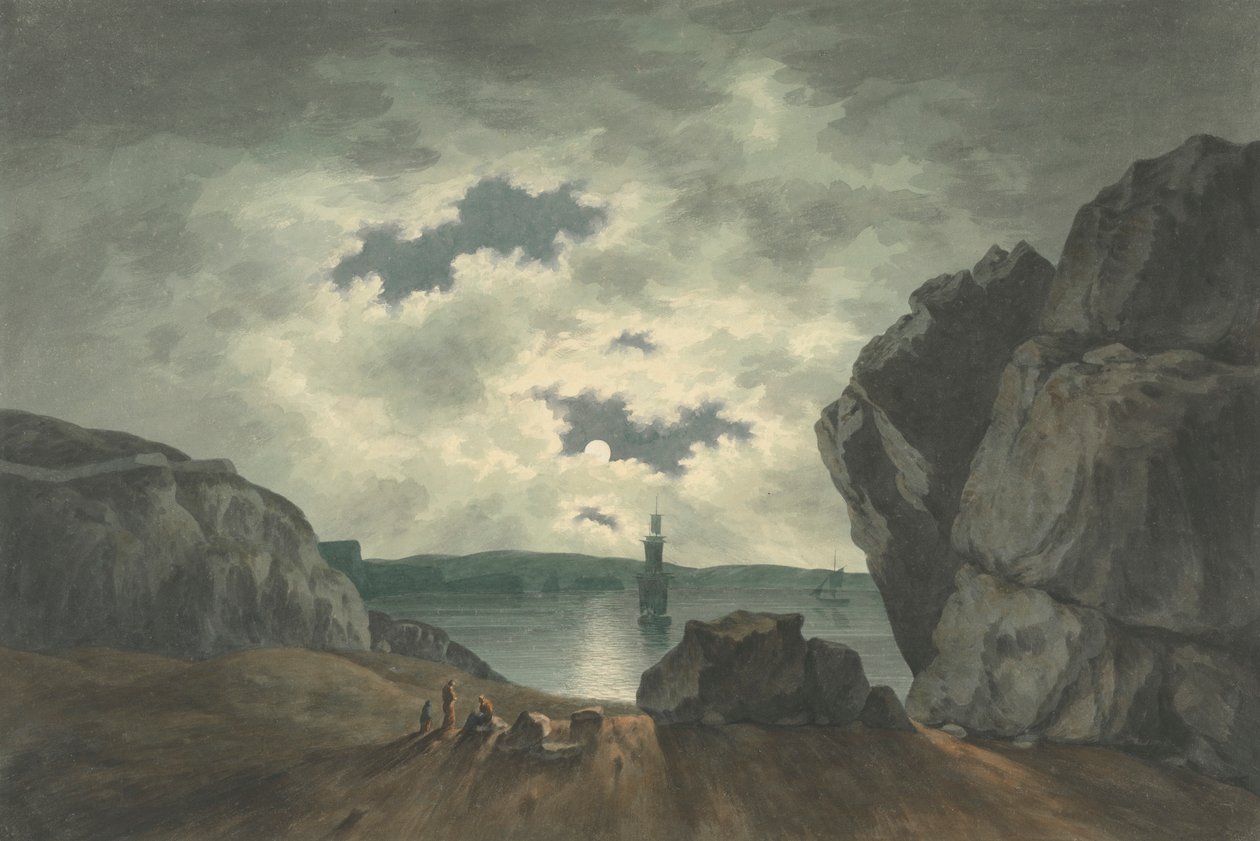 Cena da Baía ao Luar de John Warwick Smith